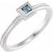 Sterling Silver Natural Aquamarine Family Stackable Ring