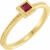 14K Yellow Chatham Created Ruby Stackable Family Ring Ref 16232625