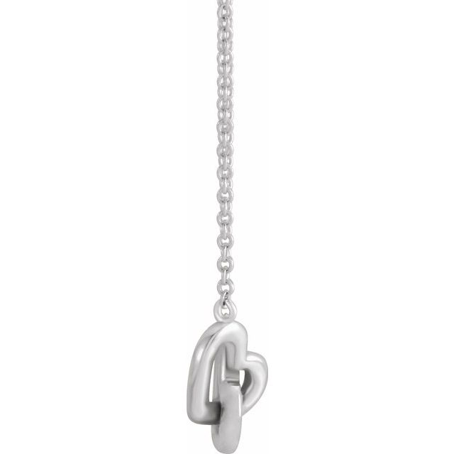 Sterling Silver Interlocking Heart 18 Necklace 
