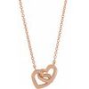 14K Rose Interlocking Heart 16 inch Necklace Ref 17542648