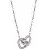 14K White Interlocking Heart 16 inch Necklace Ref 17542649