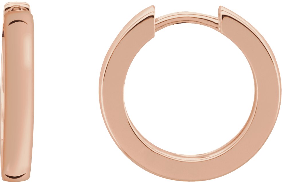 14K Rose Hinged 18 mm Hoop Earring