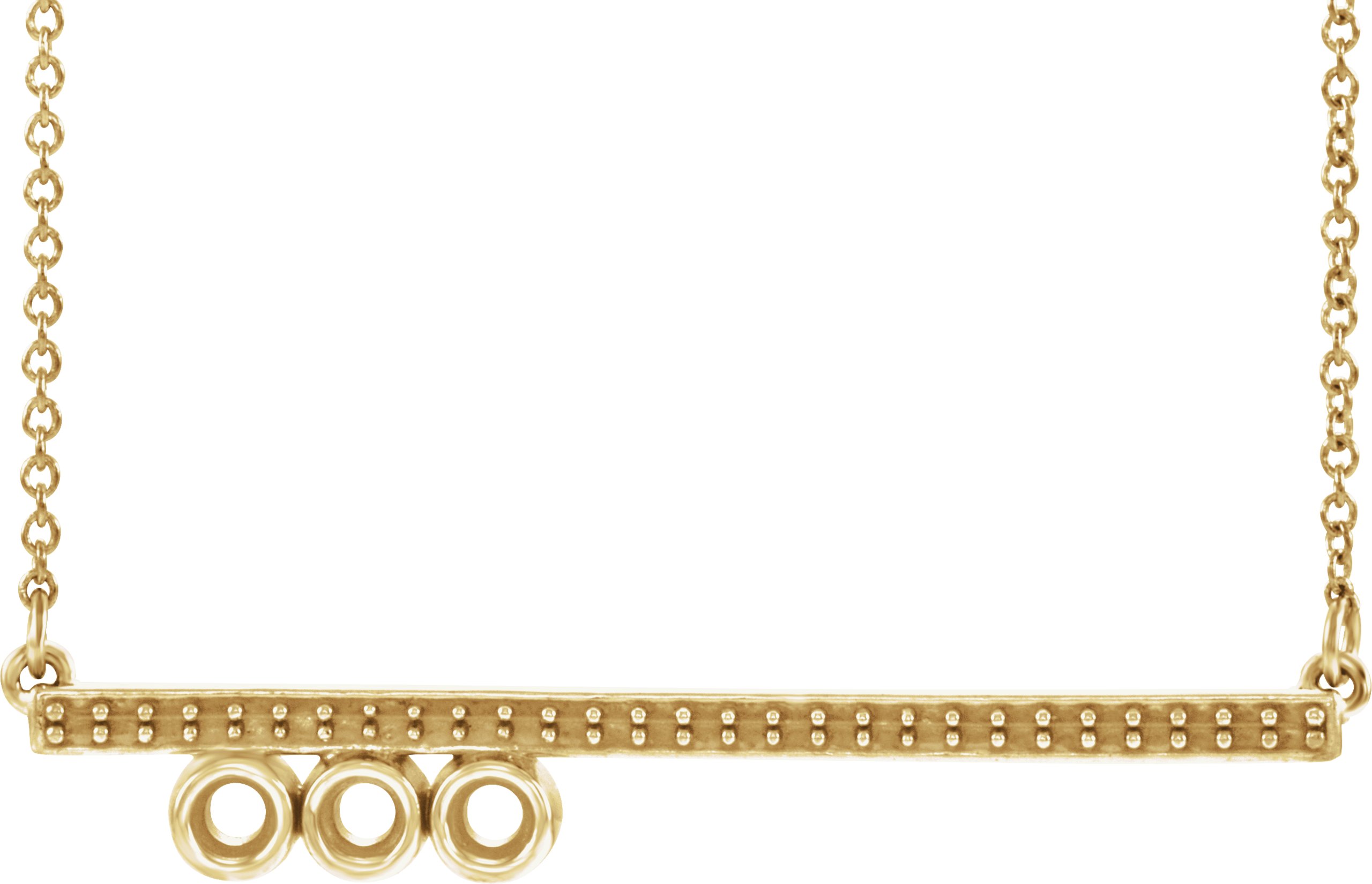 Family Bezel-Set Bar Necklace