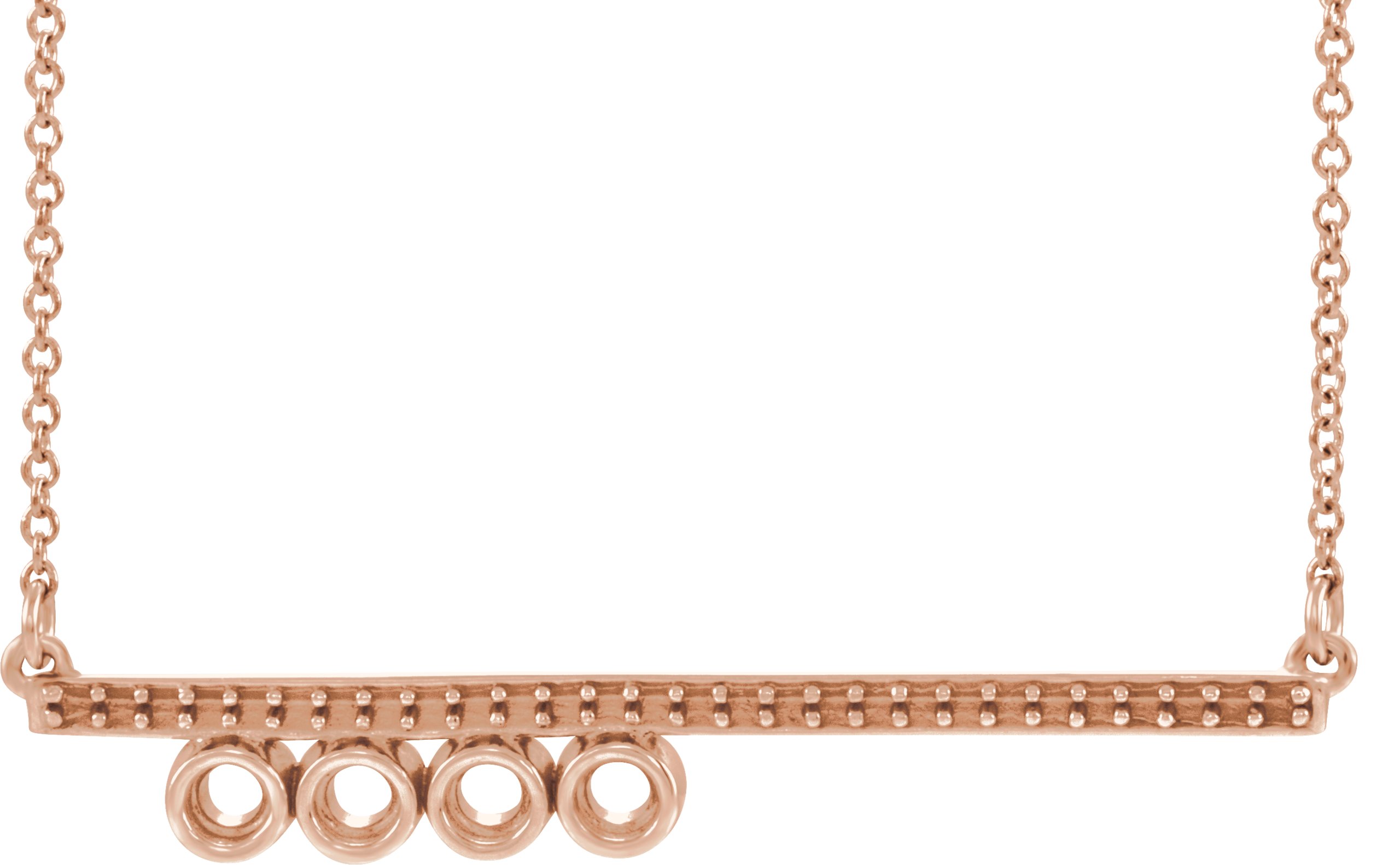 Family Bezel-Set Bar Necklace