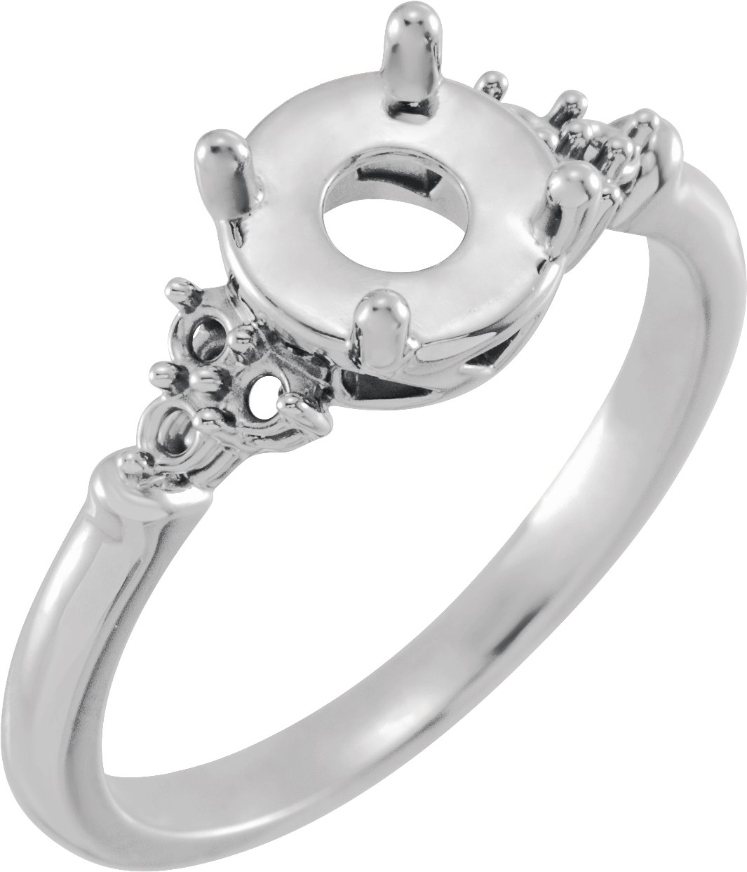 Rose-Cut Accented Engagement Ring