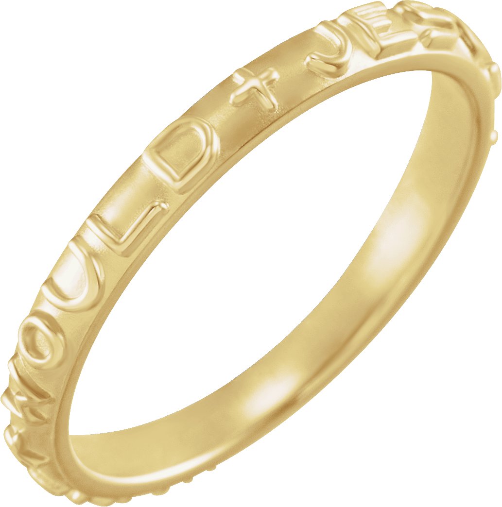 14K Yellow What Would Jesus Do Prayer Ring Size 7