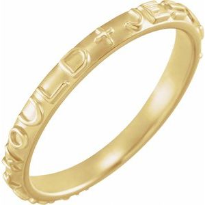 14K Yellow What Would Jesus Do Prayer Ring Size 7