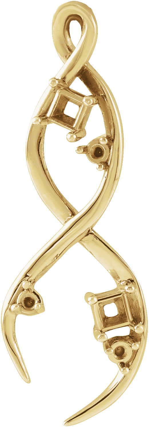 Accented Family Freeform Necklace or Pendant