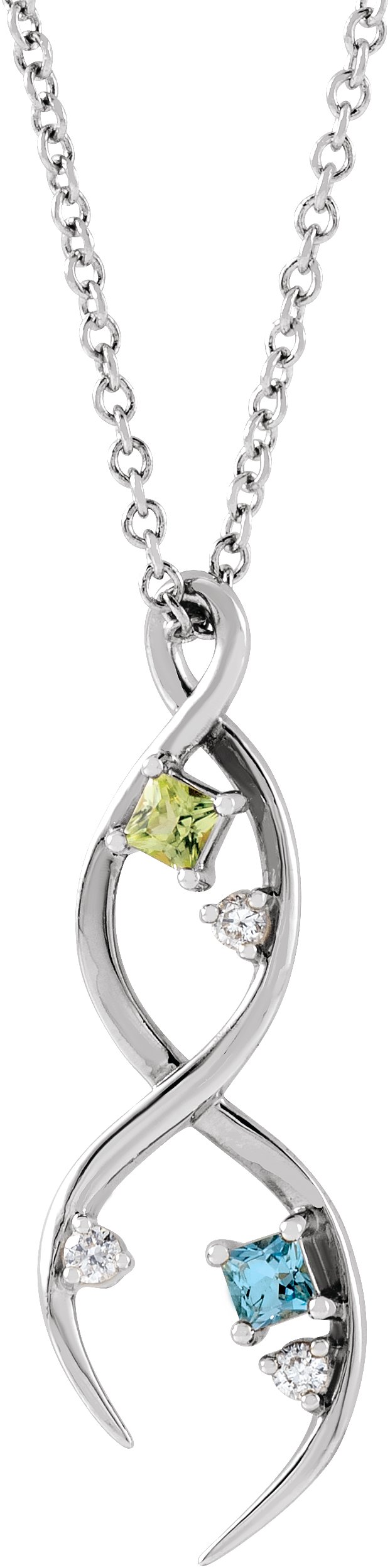 Accented Family Freeform Necklace or Pendant