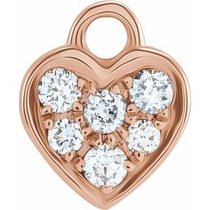14K Rose .06 CTW Natural Diamond Heart Dangle