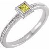 14K White Peridot Stackable Family Ring Ref 16232596