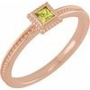 14K Rose Peridot Stackable Family Ring Ref 16232598
