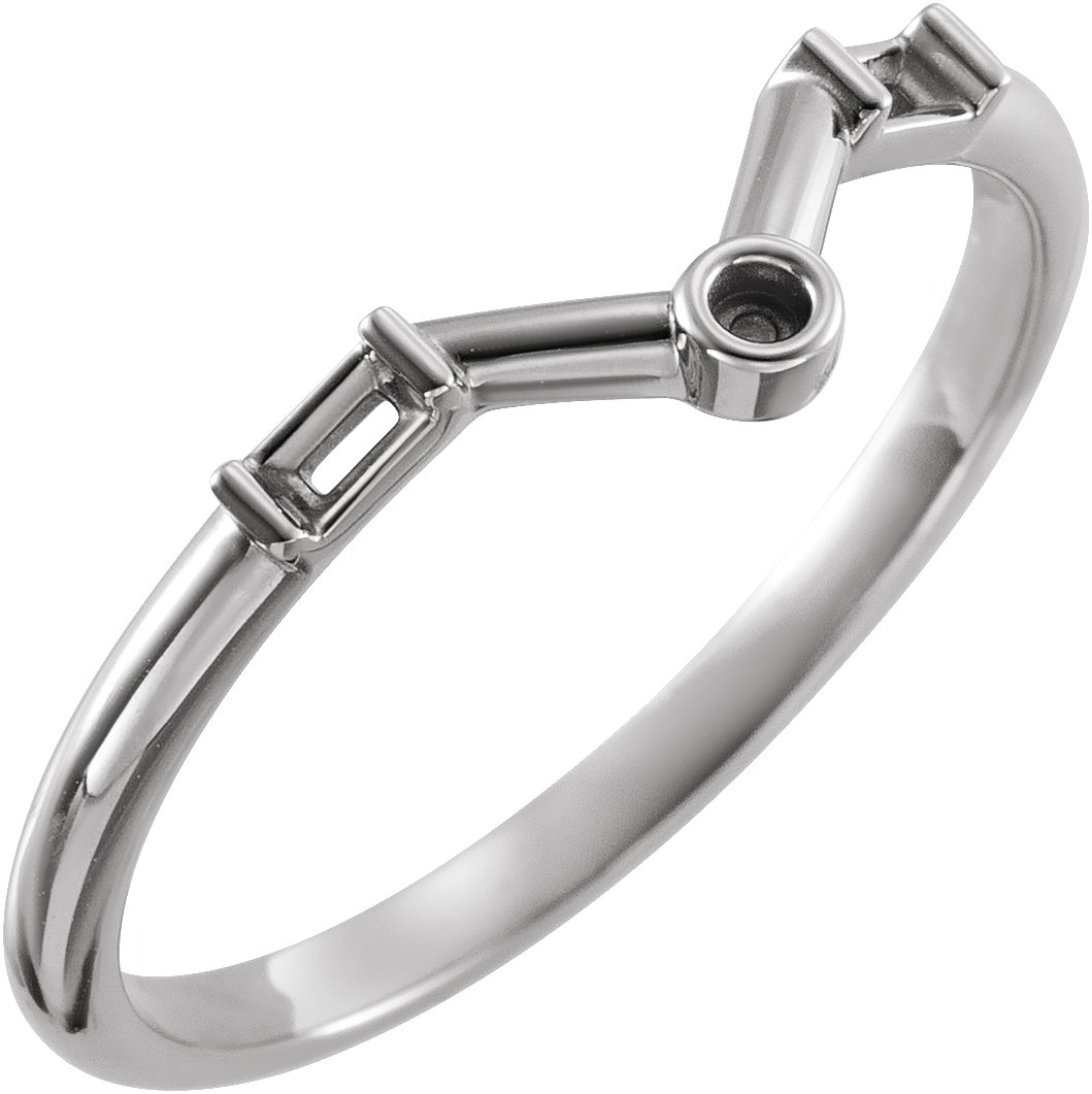 Accented Cabochon V Ring