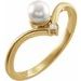 14K Yellow Akoya Cultured Pearl & .025 CTW Diamond Ring