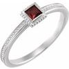 14K White Mozambique Garnet Stackable Family Ring Ref 16232572