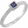 14K White Chatham Created Alexandrite Stackable Family Ring Ref 16232620