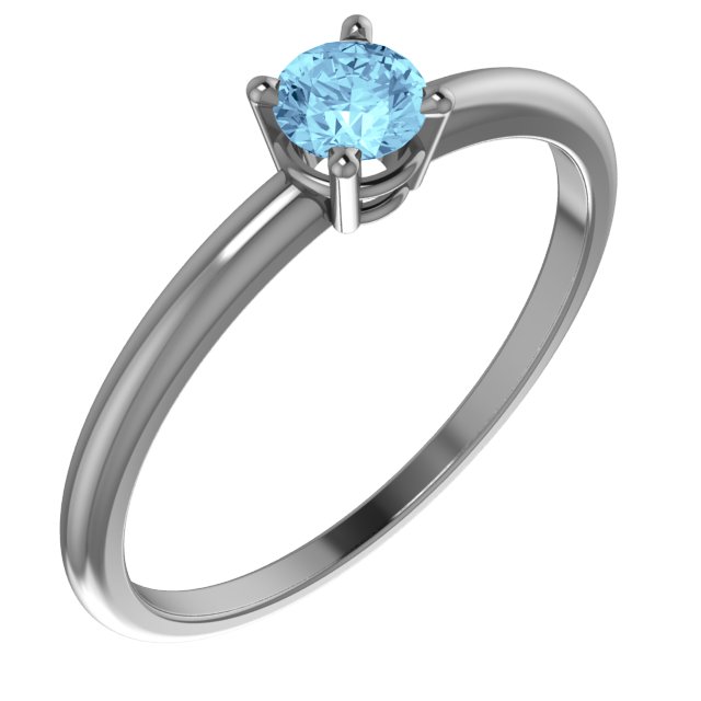 Sterling Silver Imitation Aquamarine Ring
