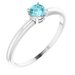 Sterling Silver 4 mm Natural Blue Zircon Ring
