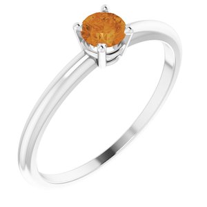 Sterling Silver Natural Citrine Ring