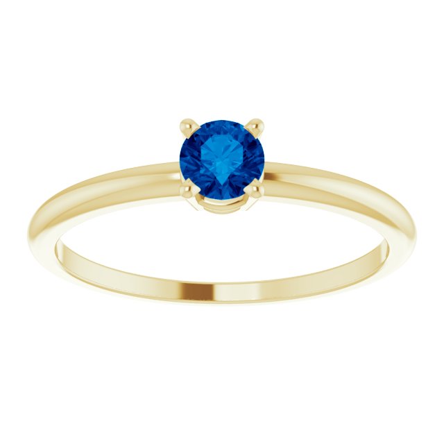 14K Yellow 3 mm Imitation Blue Sapphire Ring