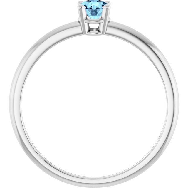 Sterling Silver Imitation Aquamarine Ring