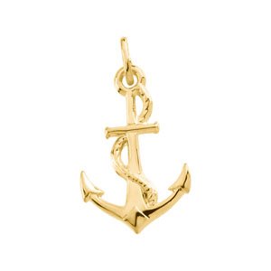 14KY 22 x 14mm Anchor Pendant Ref 299922