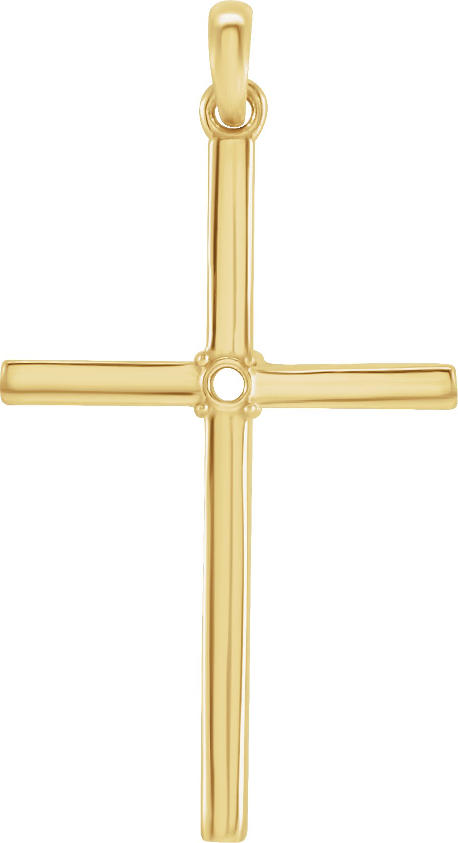 10K Yellow 1.5 mm Round Cross Pendant Mounting Ref. 12146689