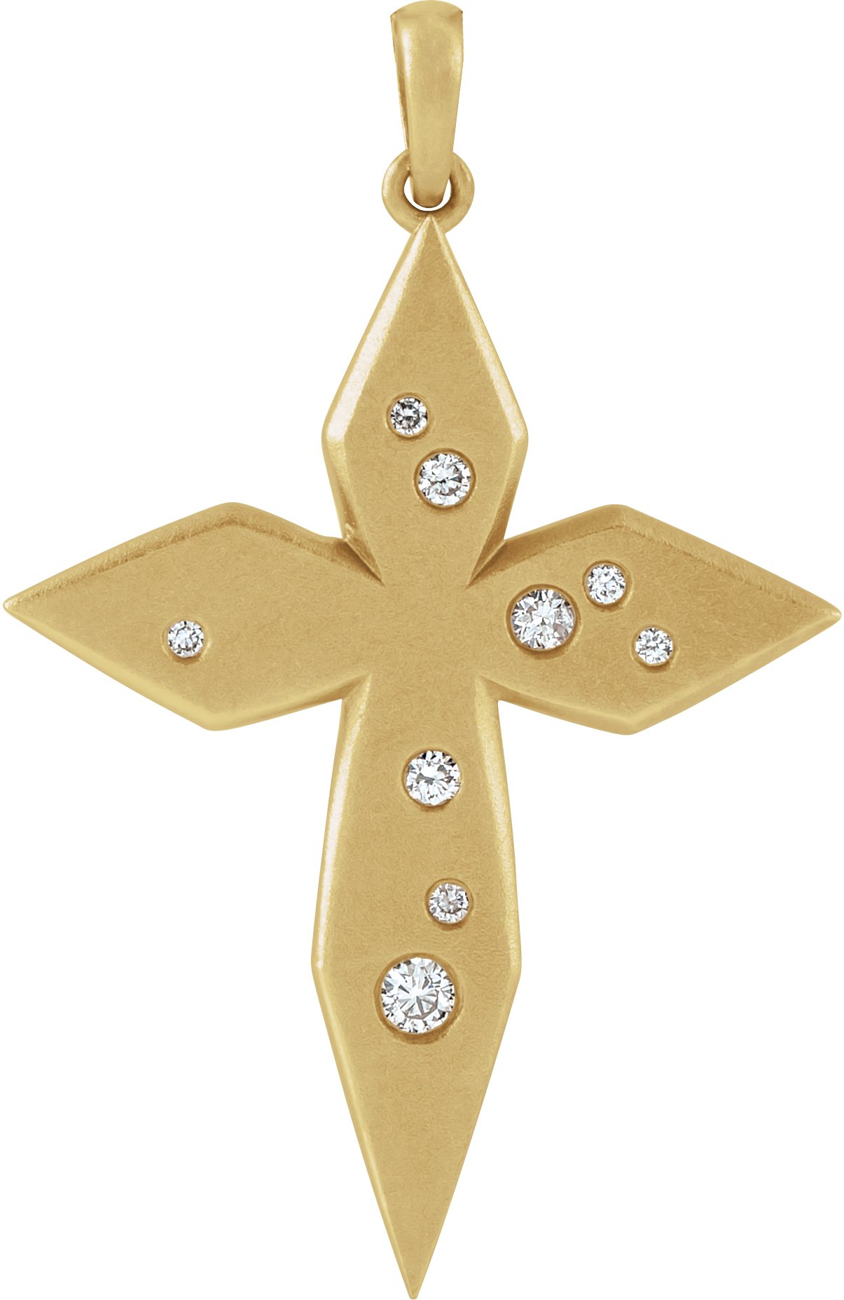 14K Yellow .08 CTW Natural Diamond Cross Pendant