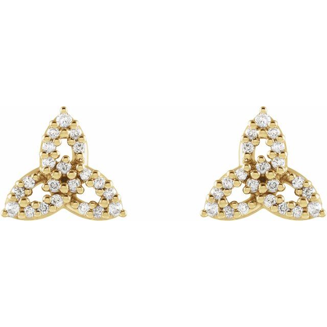 14K Yellow 1/10 CTW Natural Diamond Celtic-Inspired Trinity Earrings