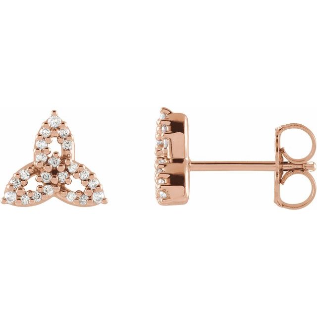 14K Rose 1/10 CTW Natural Diamond Celtic-Inspired Trinity Earrings