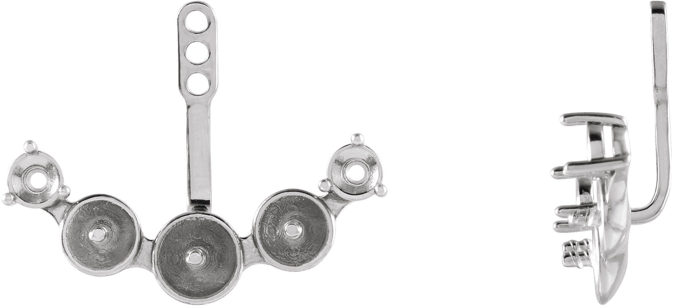 Three-Stone Pearl Earring Jackets