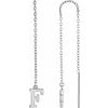 14K White Single Initial F Chain Earring Ref. 17158016