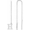 14K White Single Initial H Chain Earring Ref. 17158022
