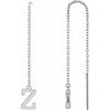 14K White Single Initial Z Chain Earring Ref. 17158076