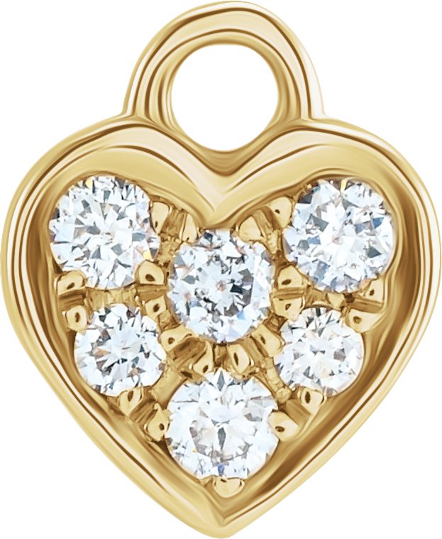 14K Yellow .06 CTW Natural Diamond Heart Dangle
