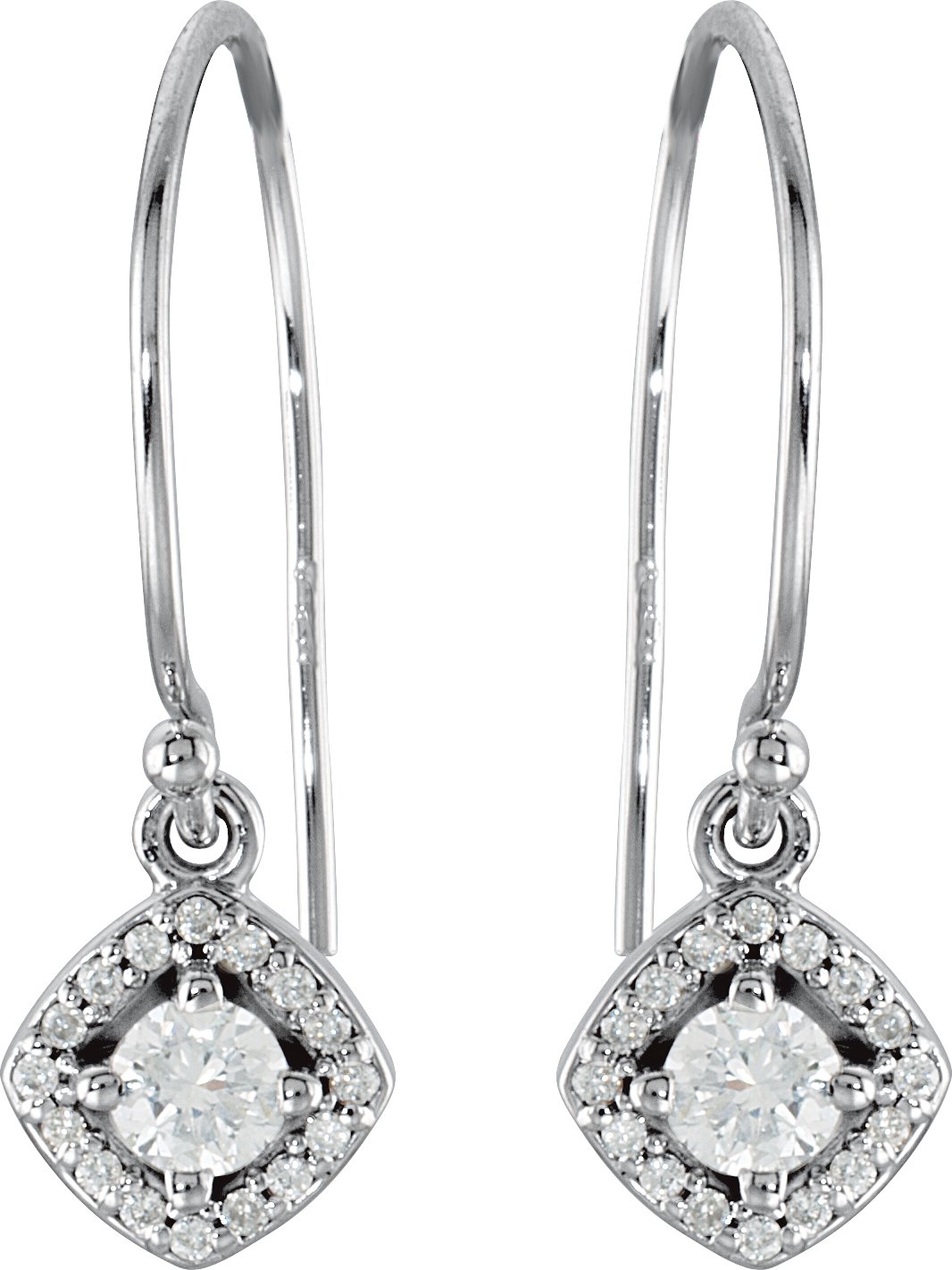 14K White 3/8 CTW Natural Diamond Earrings