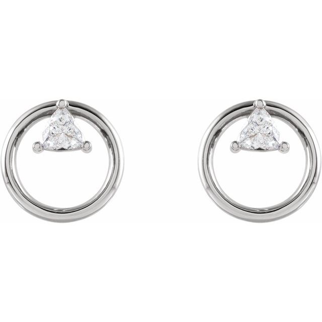 14K White 1/4 CTW Natural Diamond Geometric Earrings