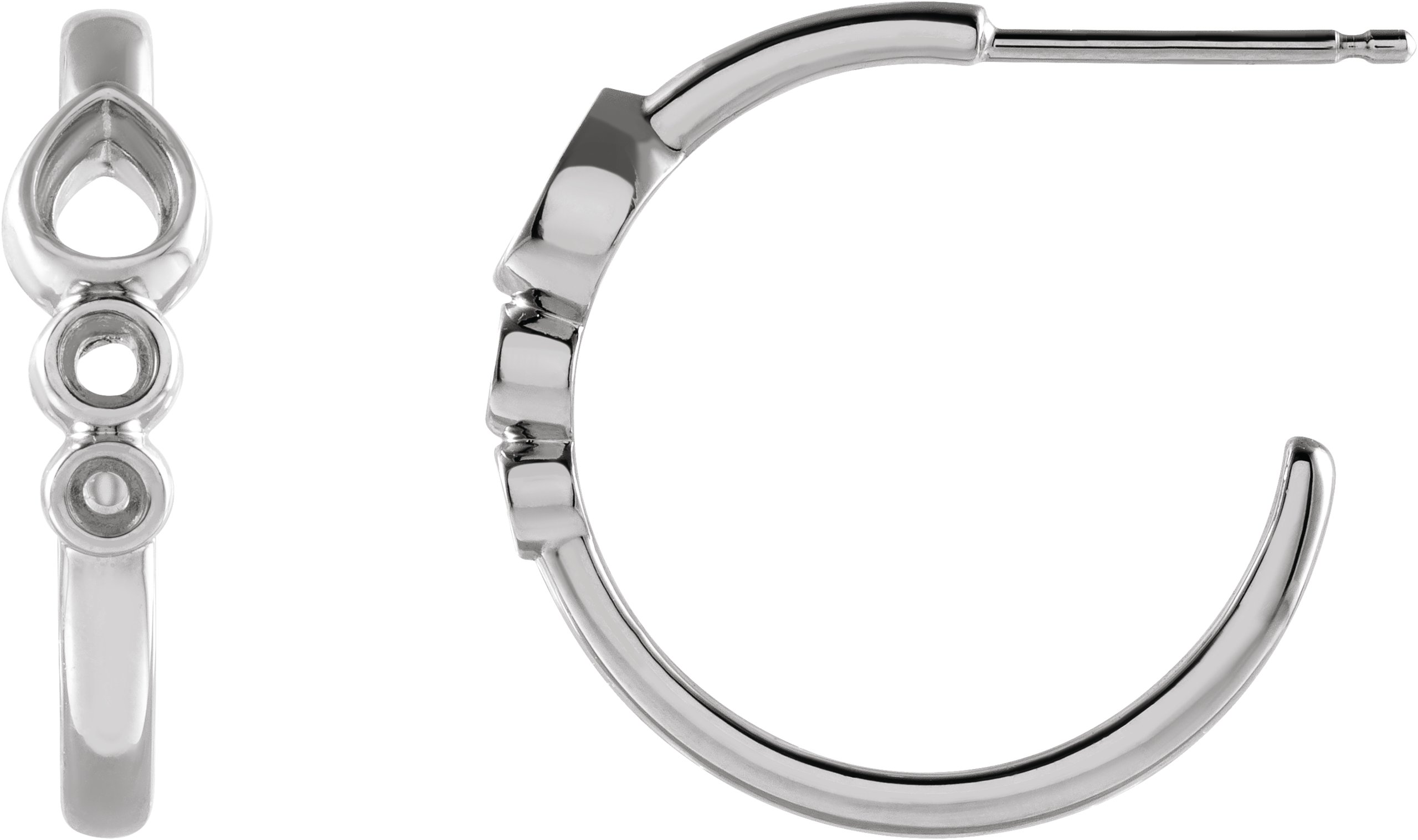 Bezel-Set Hoop Earrings