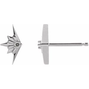 Platinum 1.5 mm Round Starburst Earring Mounting