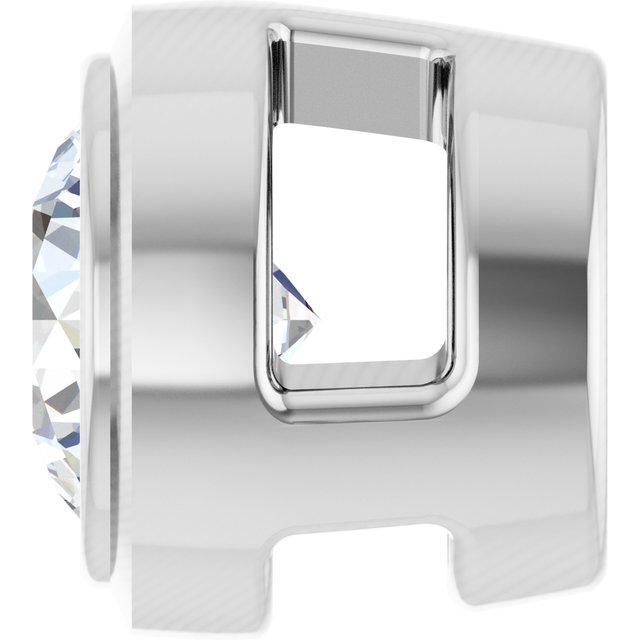 14K White 1/10 CT Natural Diamond Slide Pendant