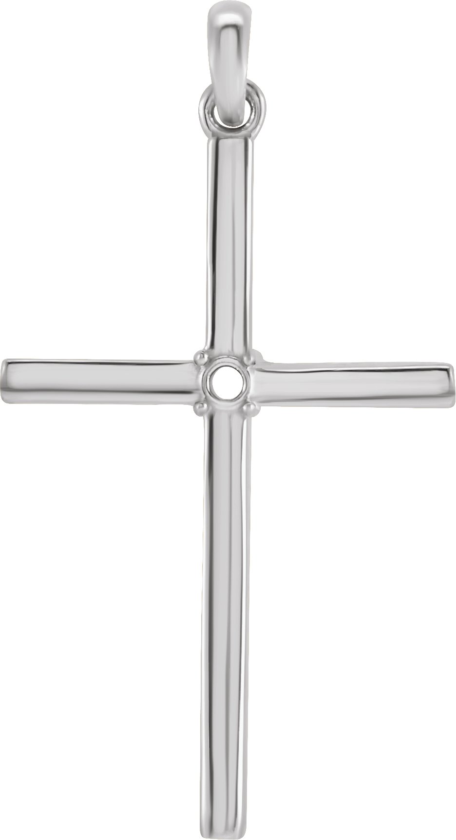 10K White 1.5 mm Round Cross Pendant Mounting Ref. 12146688