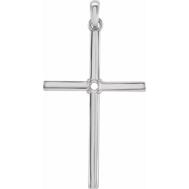 Sterling Silver 1.5 mm Round Cross Pendant Mounting