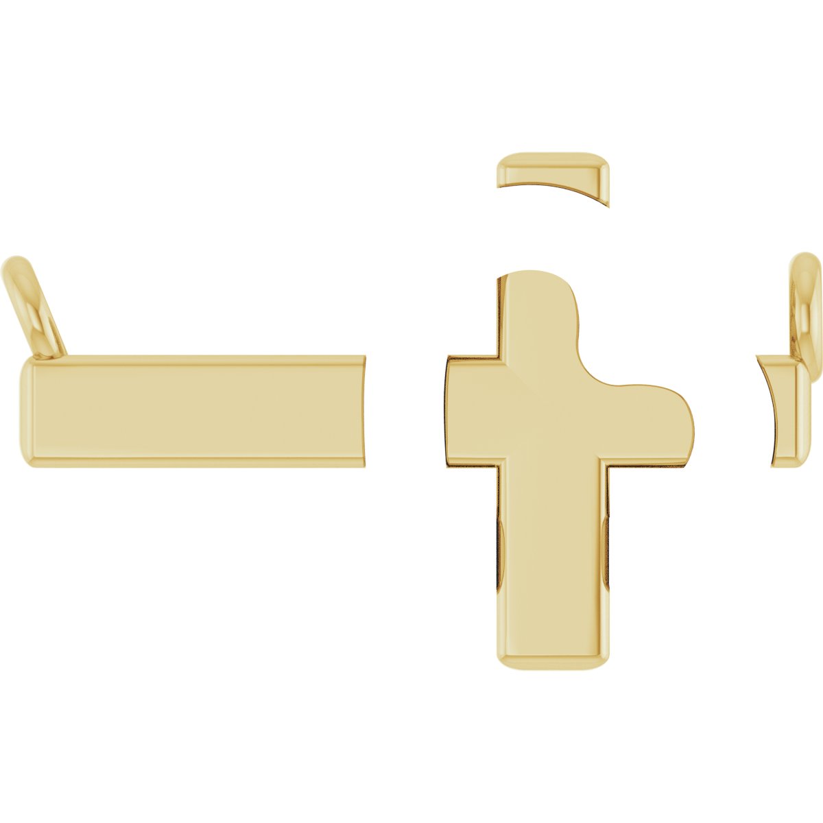 Sideways Cross & Heart Necklace or Center