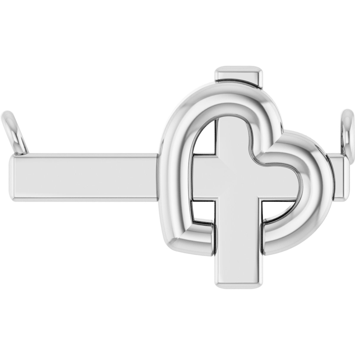 Sideways Cross & Heart Necklace or Center