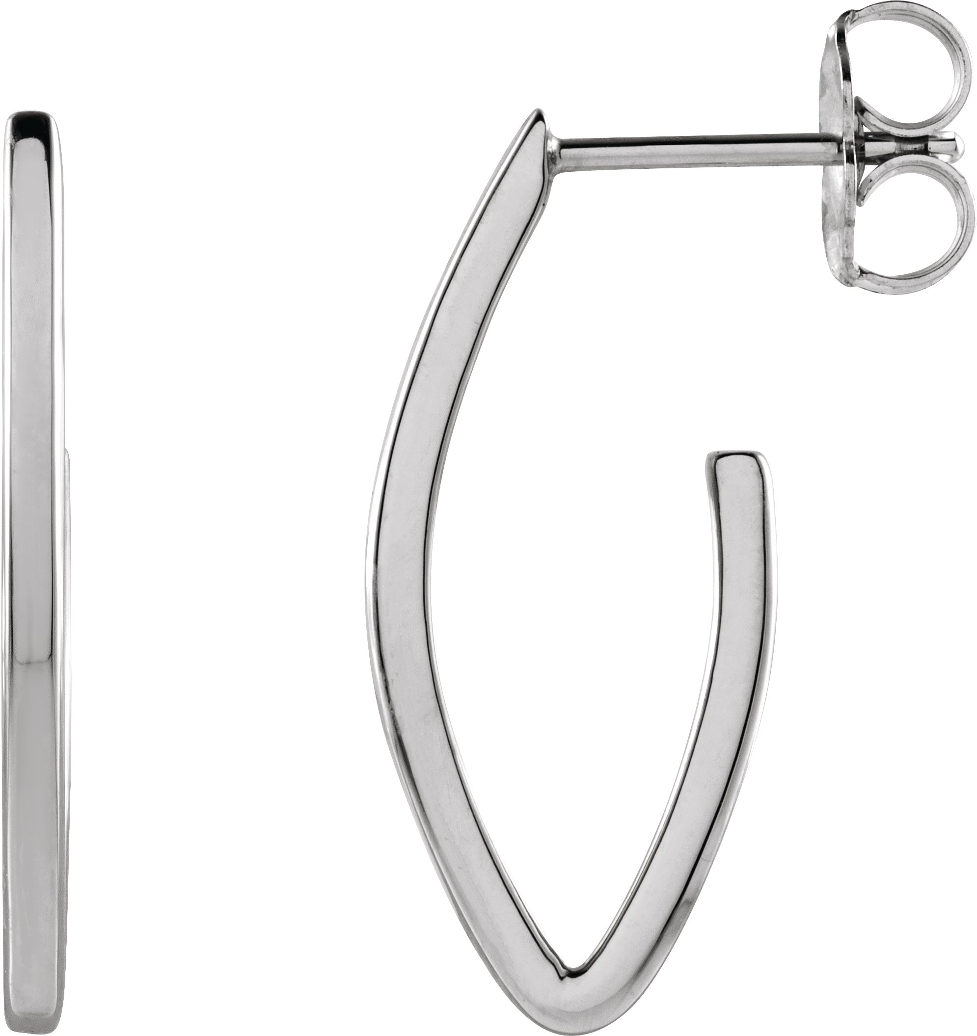 Sterling Silver Geometric 20 mm Hoop Earrings