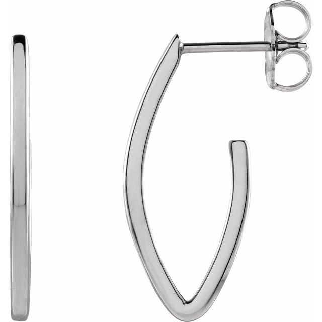 Sterling Silver 20 mm Geometric Hoop Earrings 