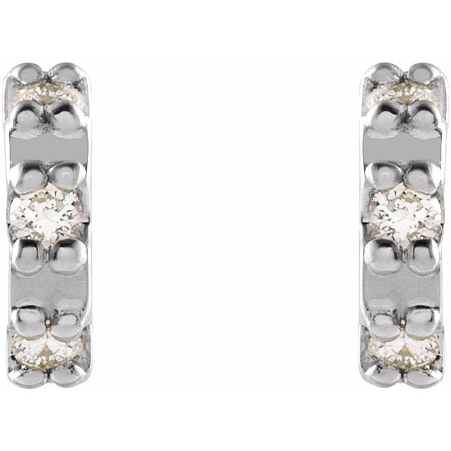 14K White .04 CTW Natural Diamond Half Circle Earrings