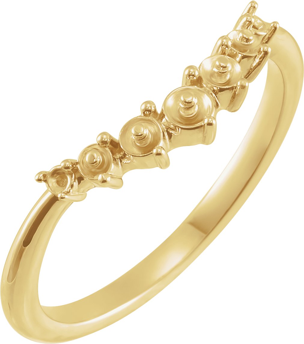 14K Жълто злато Contour Халка Монтаж