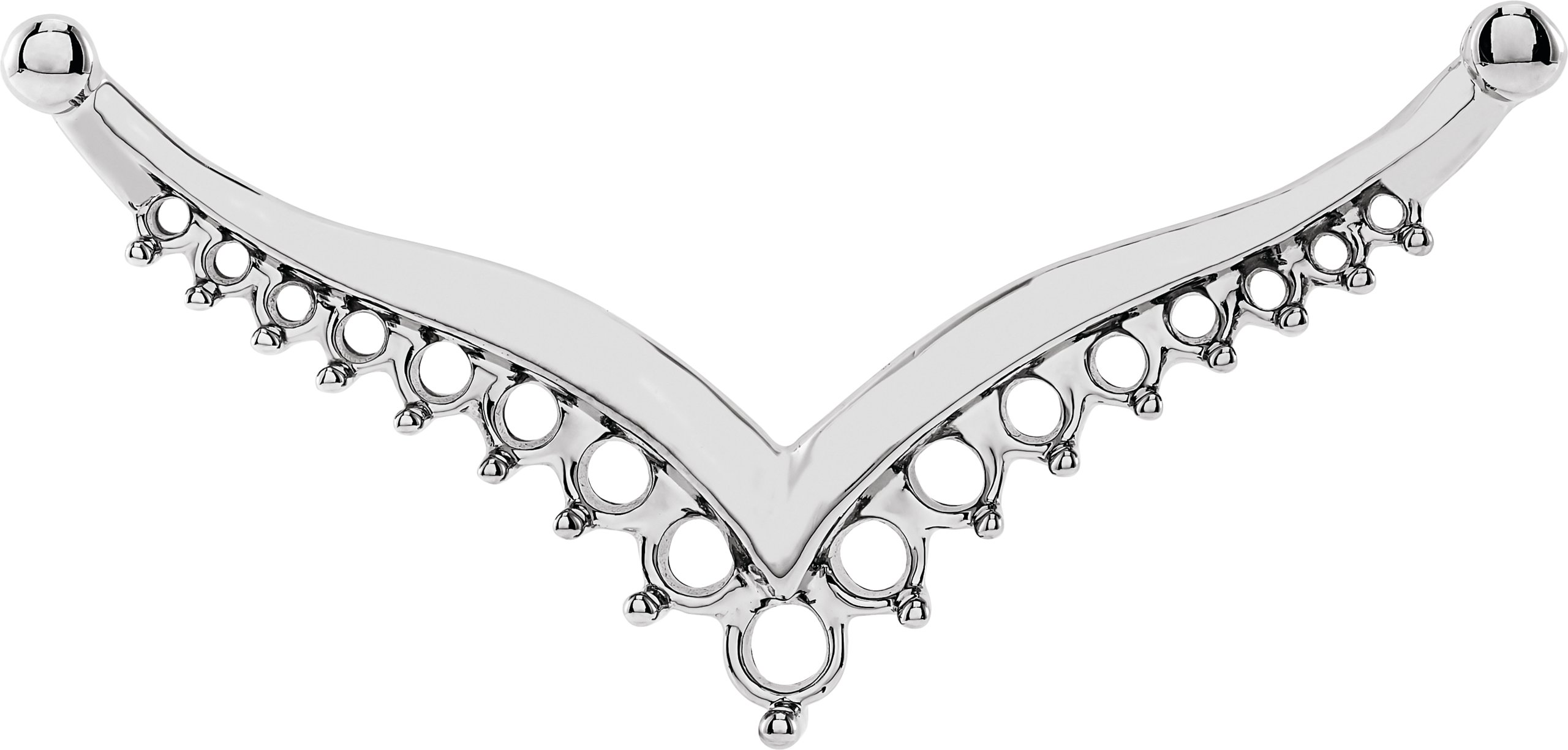 Accented V Necklace Center