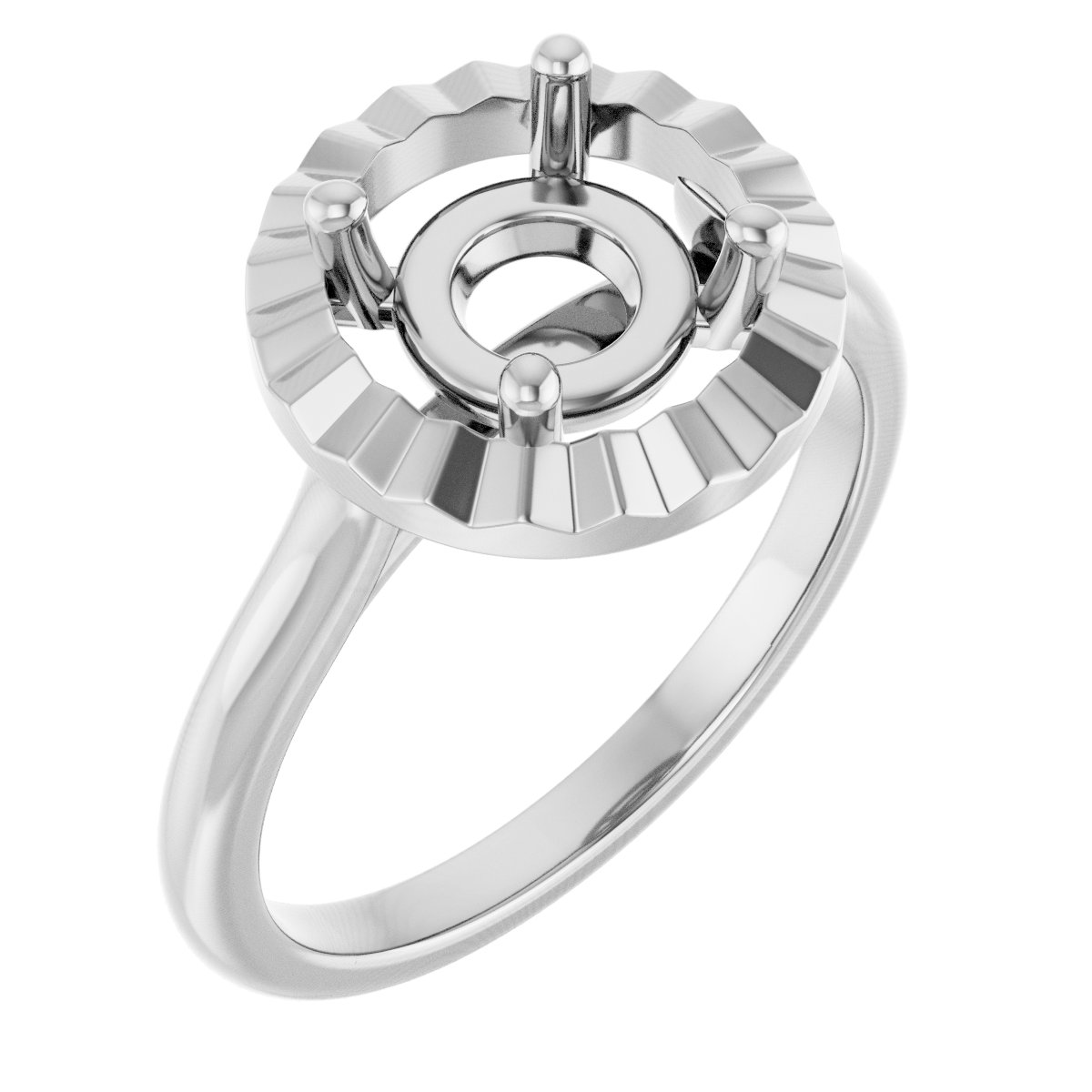 Solitaire Geometric Engagement Ring